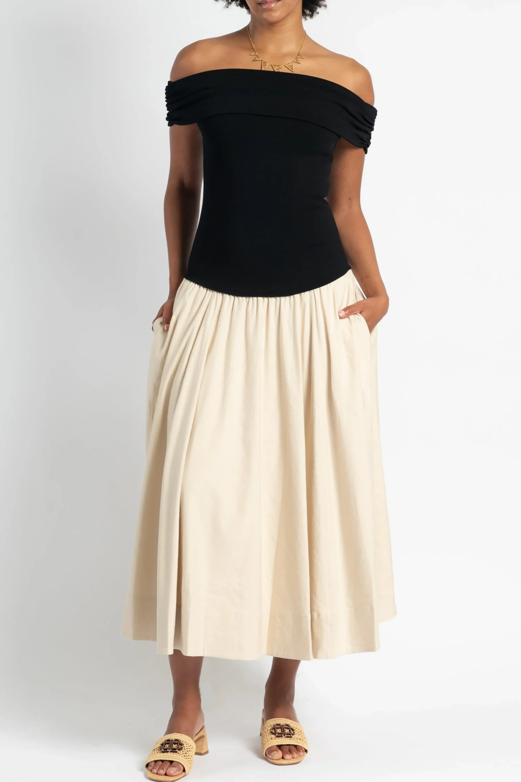 SIMKHAI Adaline Off Shoulder Midi Dress | Midi | Dresses