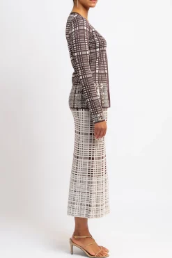 ZANKOV Alina Sequin Check Wool Skirt | Statement Sets | Skirts & Shorts