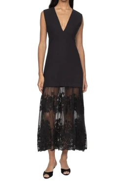 SEA NEW YORK Arielle Lace V-Neck Midi Dress | Midi | Cocktail