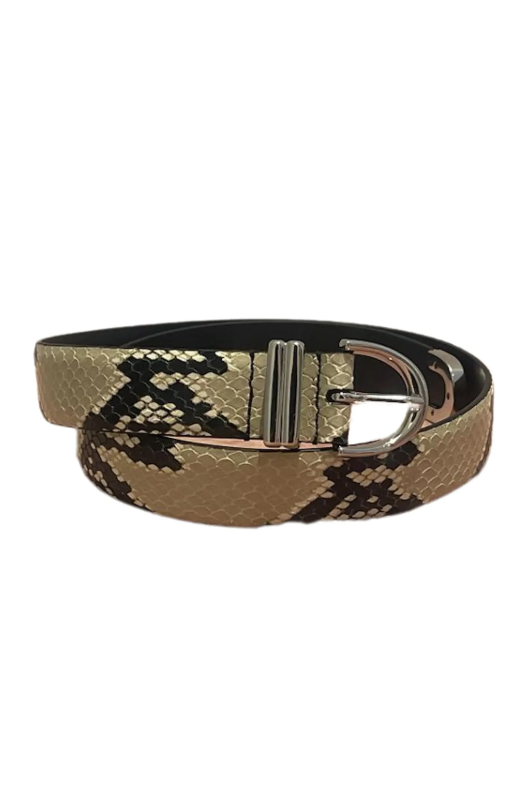 KHAITE Bambi Embossed Python Leather Belt in Silver Hardware | Belts