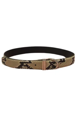 KHAITE Bambi Embossed Python Leather Belt in Silver Hardware | Belts