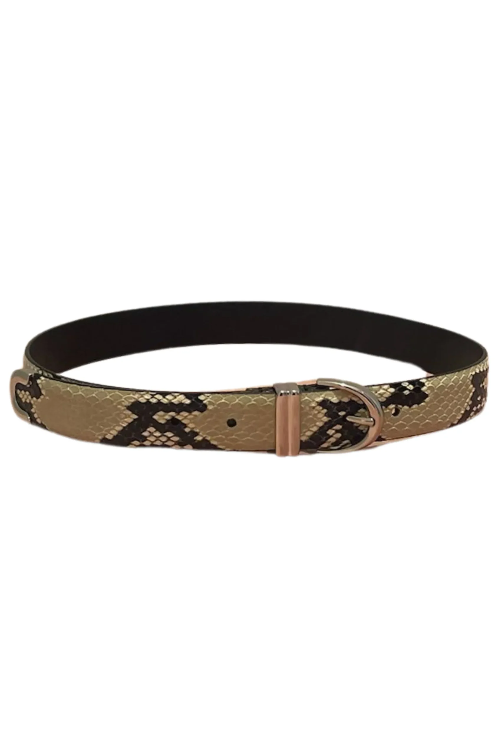KHAITE Bambi Embossed Python Leather Belt in Silver Hardware | Belts