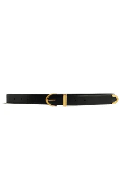 KHAITE Bambi Leather Belt in Gold Hardware | Belts