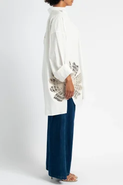 FORTE FORTE Botanical Flower Embroidery Shirt in | Shirts & Tops