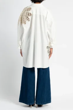 FORTE FORTE Botanical Flower Embroidery Shirt in | Shirts & Tops