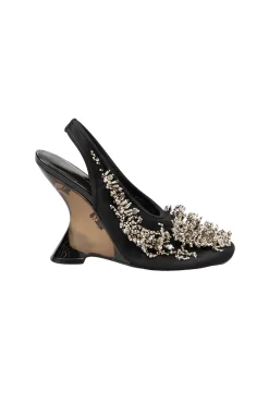 DRIES VAN NOTEN Bulle Embroidered Slingback Wedges | Pumps