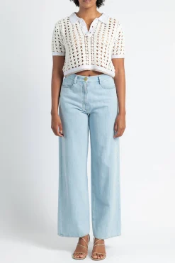 FORTE FORTE Cablé Lux Handmade Crochet Cropped Polo | Shirts & Tops