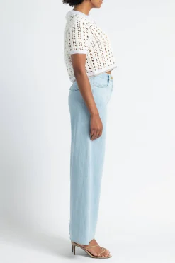 FORTE FORTE Cablé Lux Handmade Crochet Cropped Polo | Shirts & Tops