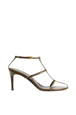 KHAITE Cage Sandal in Dark Olive | Sandals