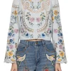SEA NEW YORK Celia Embroidery Long Sleeve Blouse | Shirts & Tops