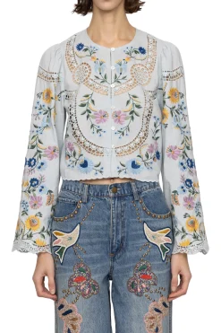 SEA NEW YORK Celia Embroidery Long Sleeve Blouse | Shirts & Tops