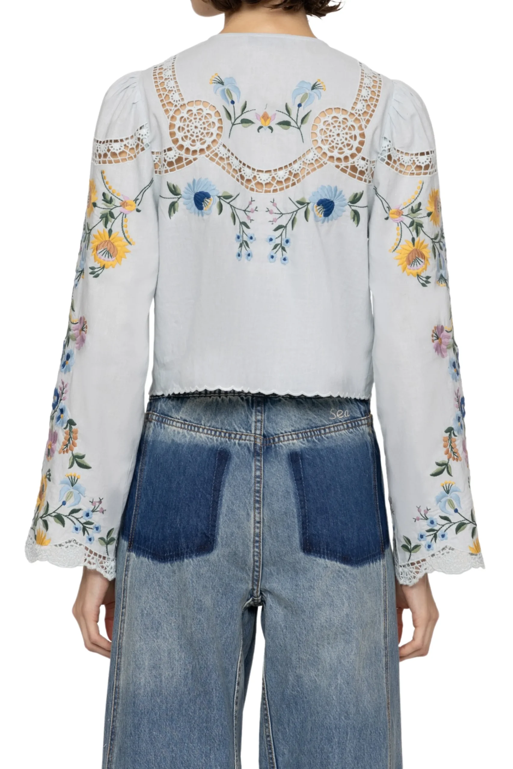 SEA NEW YORK Celia Embroidery Long Sleeve Blouse | Shirts & Tops