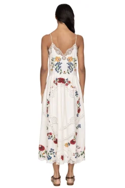 SEA NEW YORK Celia Embroidery Slip Dress | Midi | Day