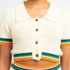 CHRISTOPHER JOHN ROGERS Cropped Boucle虂 Polo | Shirts & Tops | Statement Sets