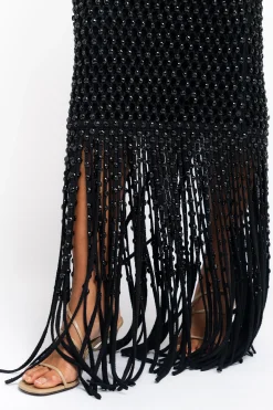DIOTIMA Crystal Mesh Gala Fringe Gown - | Maxi | Black Tie