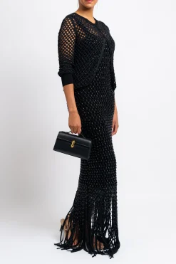 DIOTIMA Crystal Mesh Gala Fringe Gown - | Maxi | Black Tie