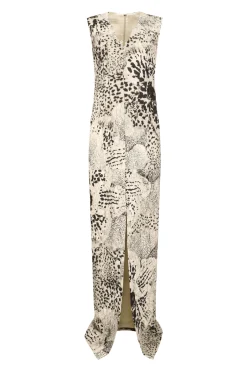 DRIES VAN NOTEN Delina Orchid Print Dress | Maxi | Black Tie
