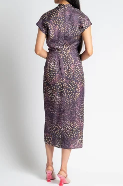 DRIES VAN NOTEN Dilian Jacquard Surplice Dress | Midi | Cocktail