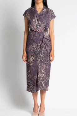 DRIES VAN NOTEN Dilian Jacquard Surplice Dress | Midi | Cocktail
