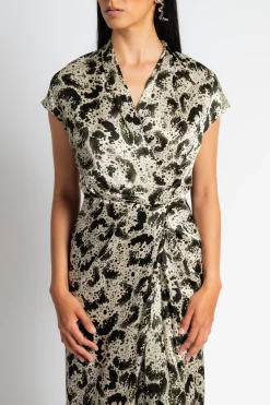 DRIES VAN NOTEN Dilian Satin Surplice Dress | Midi | Cocktail