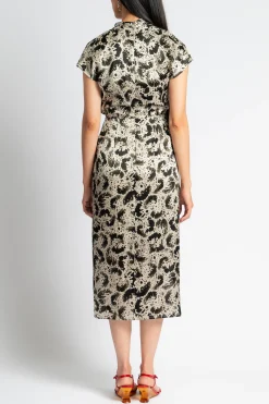 DRIES VAN NOTEN Dilian Satin Surplice Dress | Midi | Cocktail