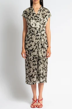 DRIES VAN NOTEN Dilian Satin Surplice Dress | Midi | Cocktail