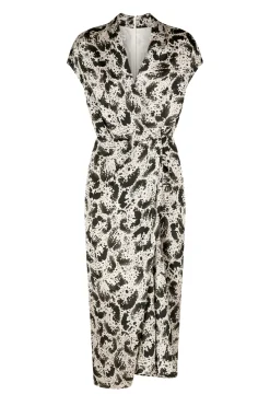 DRIES VAN NOTEN Dilian Satin Surplice Dress | Midi | Cocktail