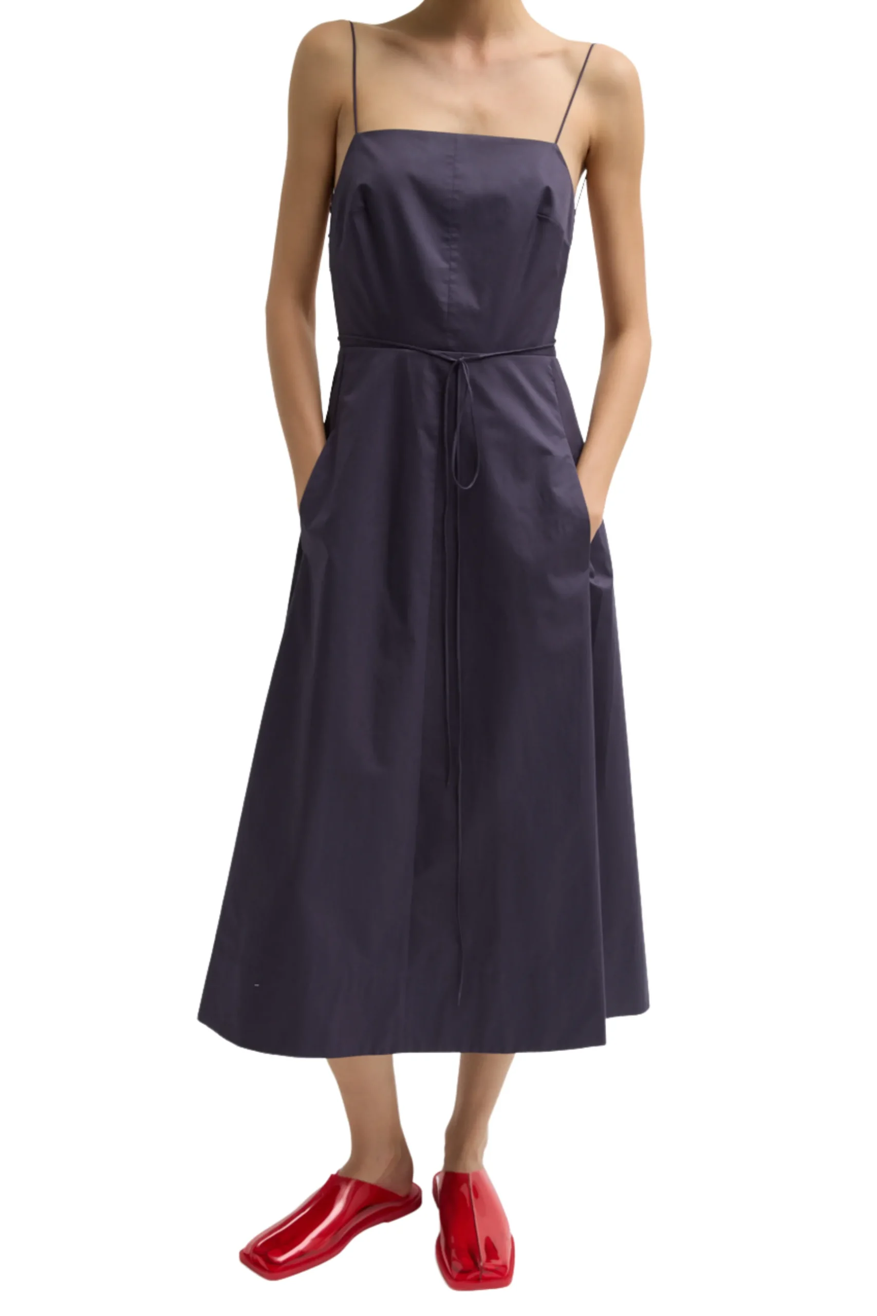 TIBI Eco Poplin Strappy Dress | Midi | Day