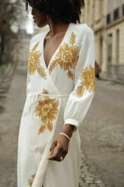 FORTE FORTE Embroidery Wool Gauze Dress | Maxi | Dresses