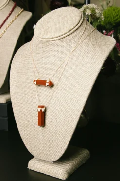 HOUSE OF HARLOW Exclusive Nova Red Jasper Horizontal Diamond Crown Necklace | Necklaces