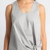 TIBI Garment Dyed Silky Cotton Tie Front Top | Statement Sets | Shirts & Tops