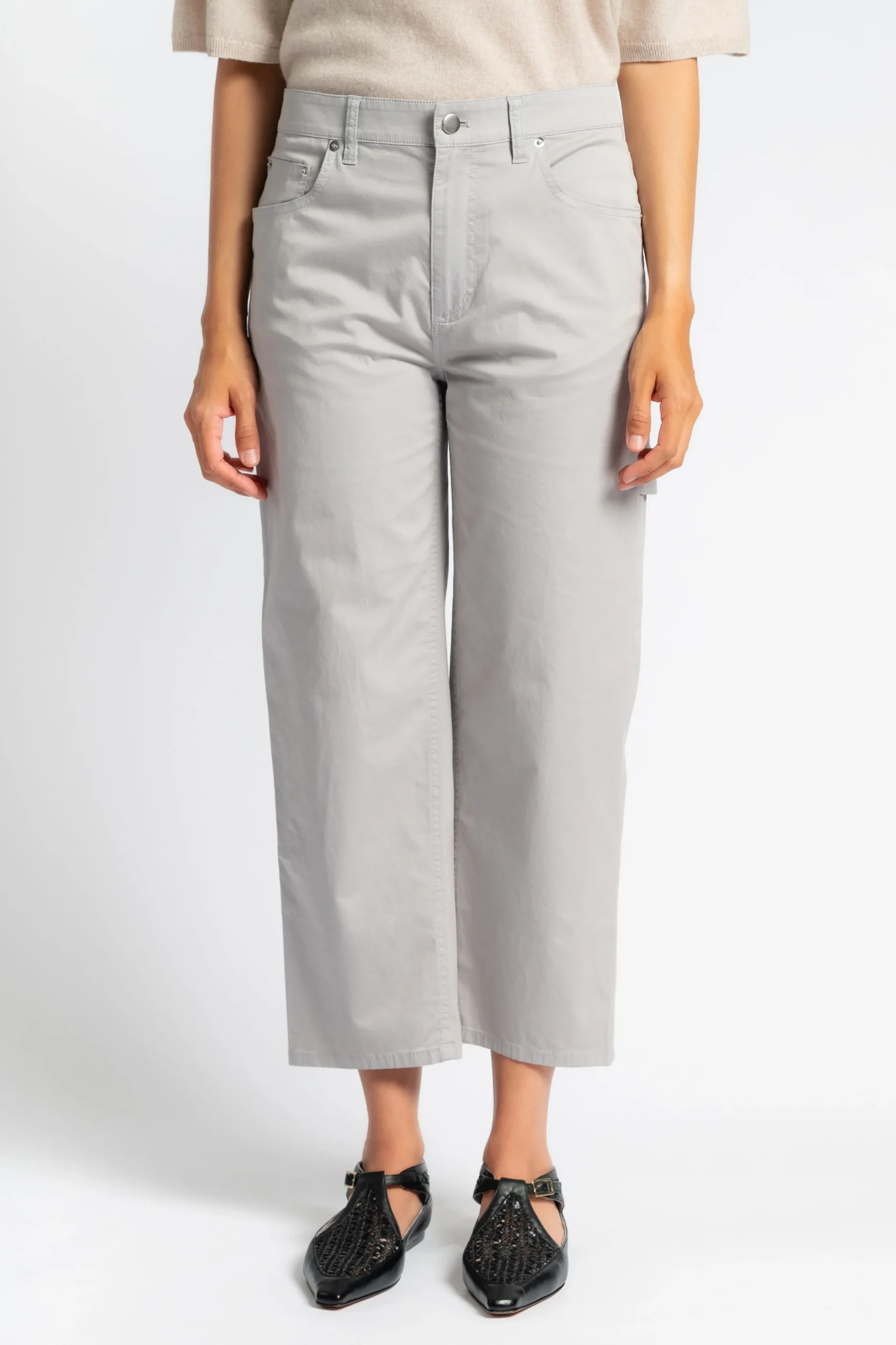 TIBI Garment Dyed Silky Cotton Cropped Slouchy Cargo | Denim