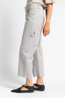 TIBI Garment Dyed Silky Cotton Cropped Slouchy Cargo | Denim