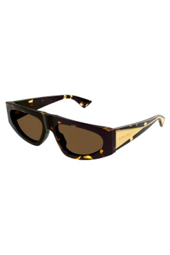BOTTEGA VENETA Geometric Frame Sunglasses in Spotted Havana | Sunglasses