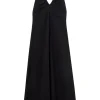 ROHE Hammered Silk V-Neck Strap Dress | Midi | Cocktail