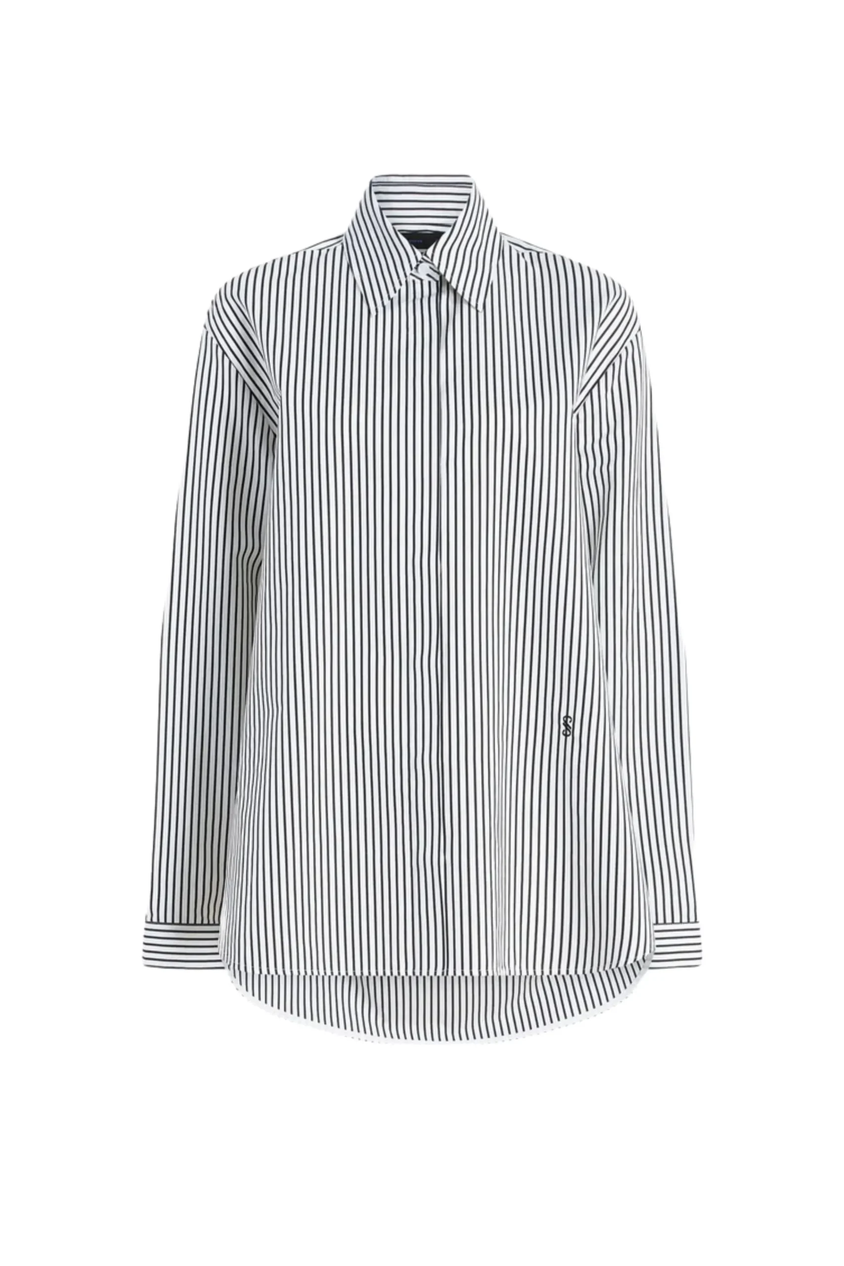 PROENZA SCHOULER Hunter Top in Stripe Cotton Silk Poplin | Shirts & Tops