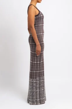 ZANKOV Jaqueline Check Wool Maxi Dress | Maxi | Date Night