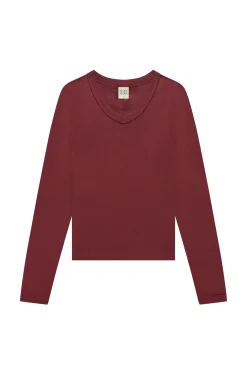 FLORE FLORE Jill Long Sleeve Tee in Syrah | Shirts & Tops
