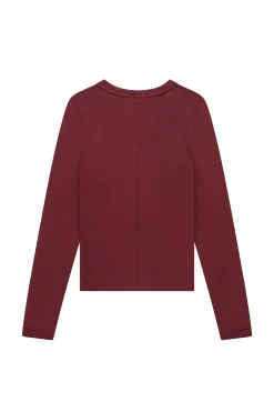 FLORE FLORE Jill Long Sleeve Tee in Syrah | Shirts & Tops