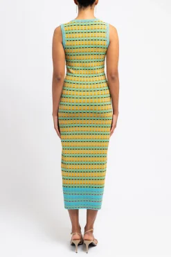 ZANKOV Juliette Stripe Wool Maxi Dress | Day | Knits