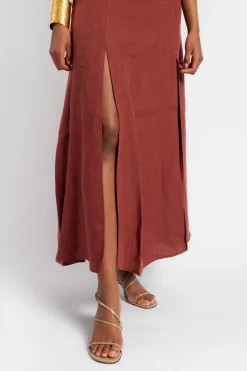 FORTE FORTE Linen Canvas Straps Dress | Maxi | Midi