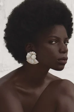 SORDO Nautilus Fan Mother of Pearl Earrings | Earrings