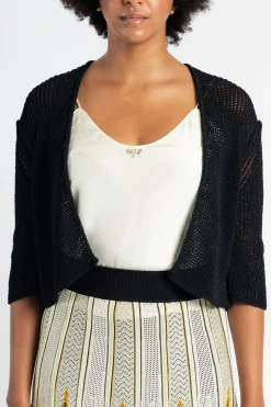 FORTE FORTE Organic Cotton Blend Rib Knit Cardigan | Sweaters