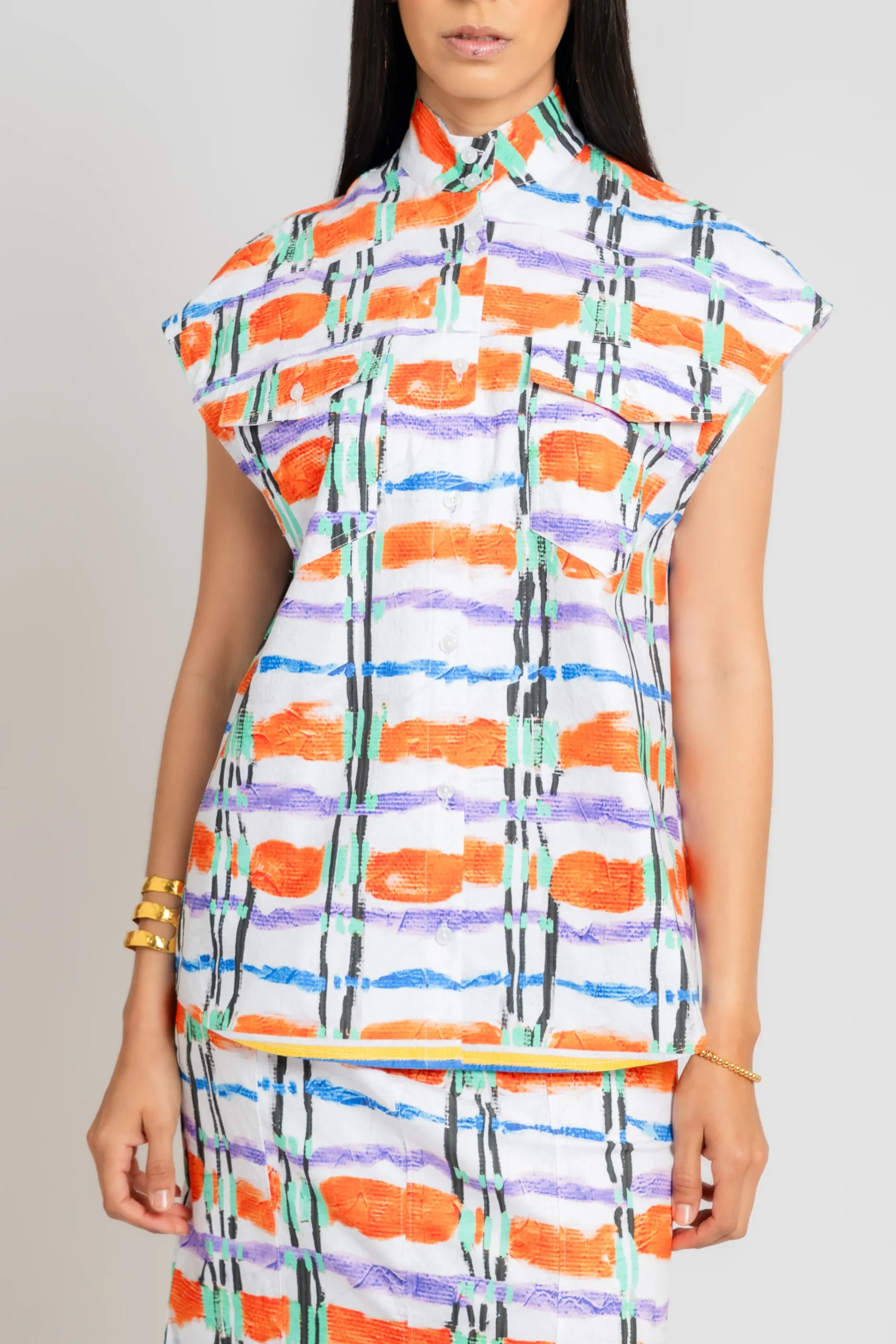 STELLA JEAN Printed Button Down Shirt | Statement Sets | Shirts & Tops