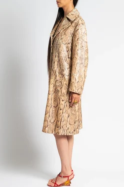 DRIES VAN NOTEN Ricca Embellished Snake Print Coat | Coats & Jackets