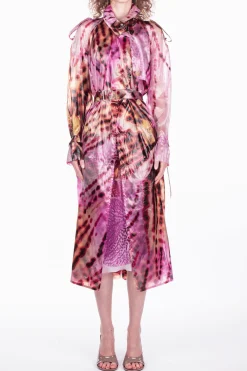 DRIES VAN NOTEN Risto Transparent Floral Print Trench Coat | Coats & Jackets