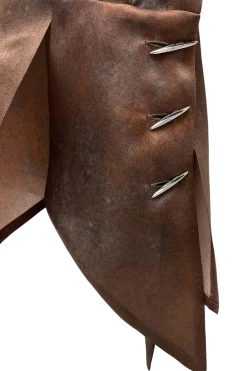 GRACE LING Rust Silk Satin Organza Stitches Wrap Shirt | Statement Sets | Shirts & Tops