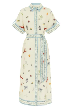 ALEMAIS Sandy Embroidered Shirtdress | Midi | Day