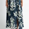 FORTE FORTE Secret Lily Print Viscose Satin Skirt | Statement Sets | Skirts & Shorts