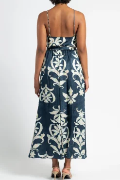 FORTE FORTE Secret Lily Print Viscose Satin Skirt | Statement Sets | Skirts & Shorts